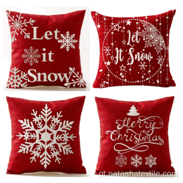 Capa de almofada Nordic Linen Elk Snowflake Christmas Series